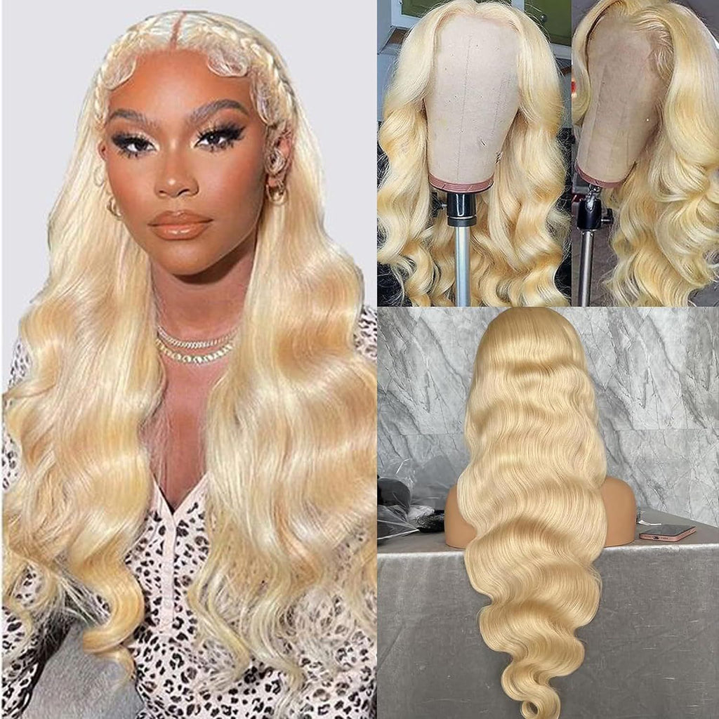 Former LACE Head Cap LACE FRONTAL WIG13x4 Straight 613 BLONDE Straight Hair