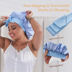 Silk Bonnet For Sleeping Women, Satin Hair Bonnet For Sleeping For Wavy Curly Natural Hair Women Men