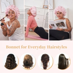 Silk Bonnet For Sleeping Women, Satin Hair Bonnet For Sleeping For Wavy Curly Natural Hair Women Men