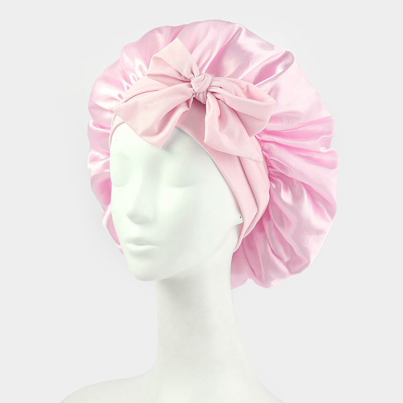 Silk Bonnet For Sleeping Women Satin Bonnet Double Layer Satin Lined Hair Bonnet With Tie Band Curly Hair