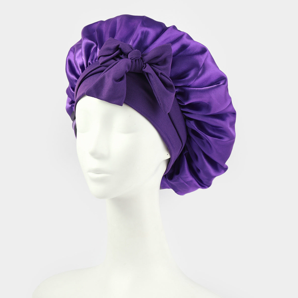 Silk Bonnet For Sleeping Women Satin Bonnet Double Layer Satin Lined Hair Bonnet With Tie Band Curly Hair