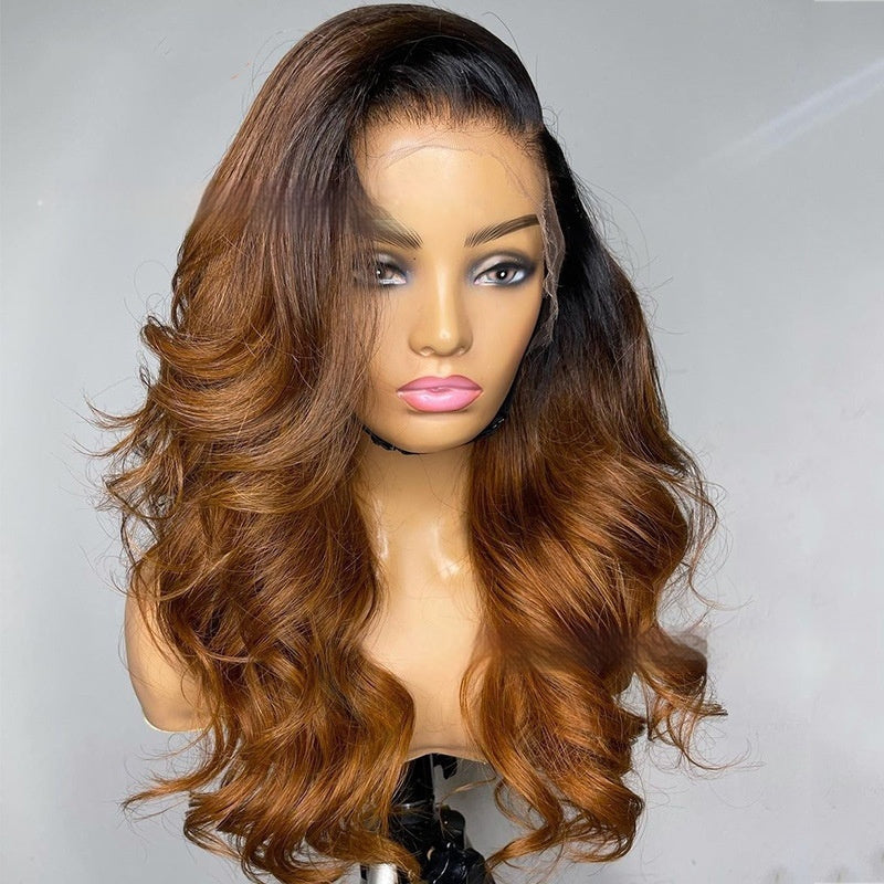 Real Human Hair Former Lace Head Cap Gradient Wig