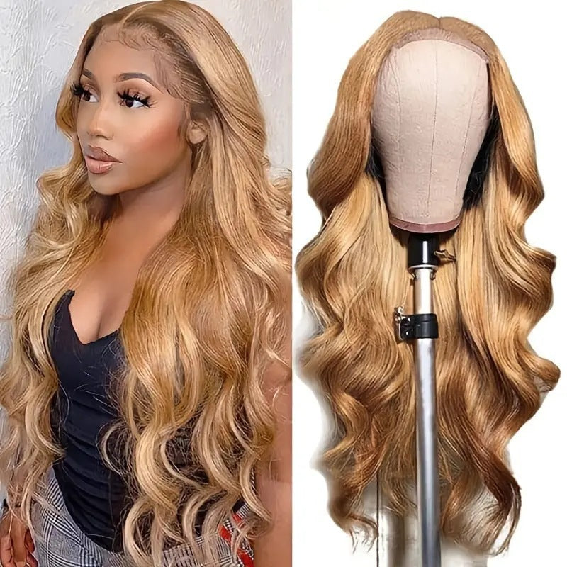 European And American Fashionable Golden Big Wave Wig