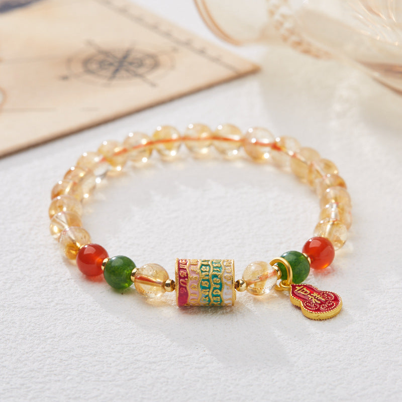 Citrine Five Sutra Bracelets Peaceful & Auspicious