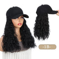 Women's Mid-length Hair Peaked Cap With Wig In One