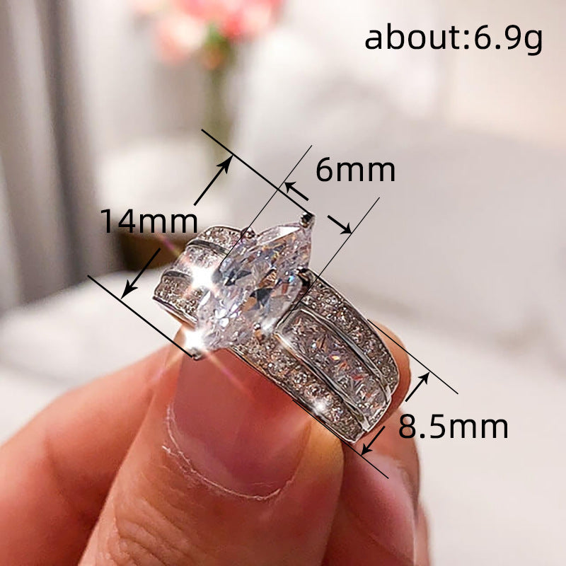 European And American Fashion Rings Inlaid