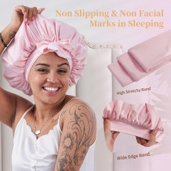 Silk Bonnet For Sleeping Women, Satin Hair Bonnet For Sleeping For Wavy Curly Natural Hair Women Men