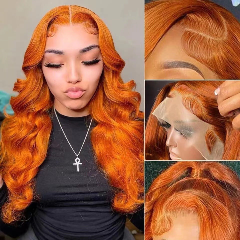 Front Lace New Long Curly Hair Lace Big Wave Multi-color Wig