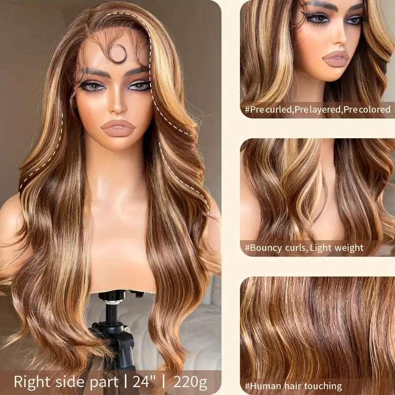 Front Lace Wig Female Highlight Gradient Big Wave