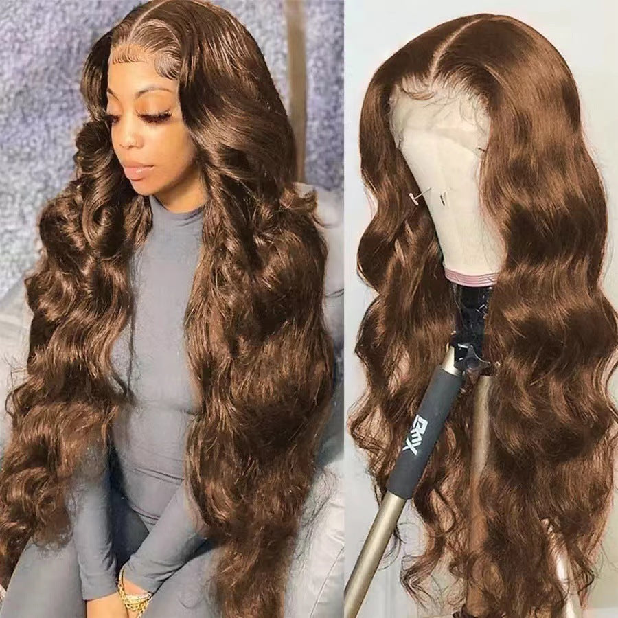 Front Lace New Long Curly Hair Lace Big Wave Multi-color Wig