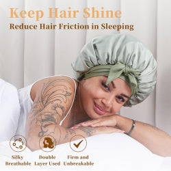 Silk Bonnet For Sleeping Women, Satin Hair Bonnet For Sleeping For Wavy Curly Natural Hair Women Men