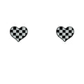 Chessboard Plaid Love High-grade Cold Style Unique New Trendy Female Earings Set