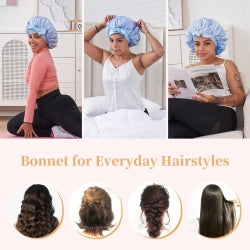 Silk Bonnet For Sleeping Women, Satin Hair Bonnet For Sleeping For Wavy Curly Natural Hair Women Men