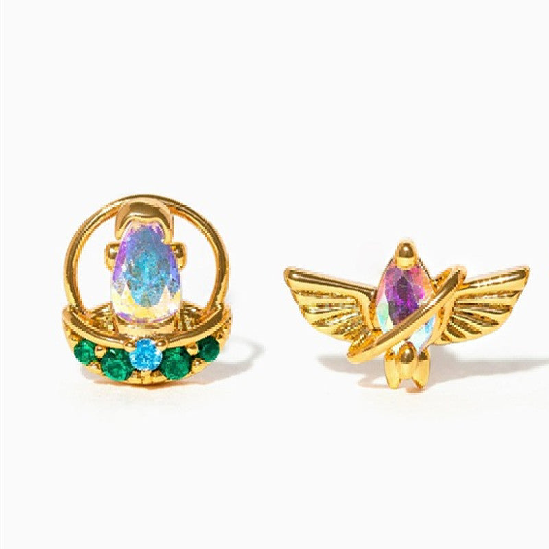 Fashion Personality Color Zircon Earings Set